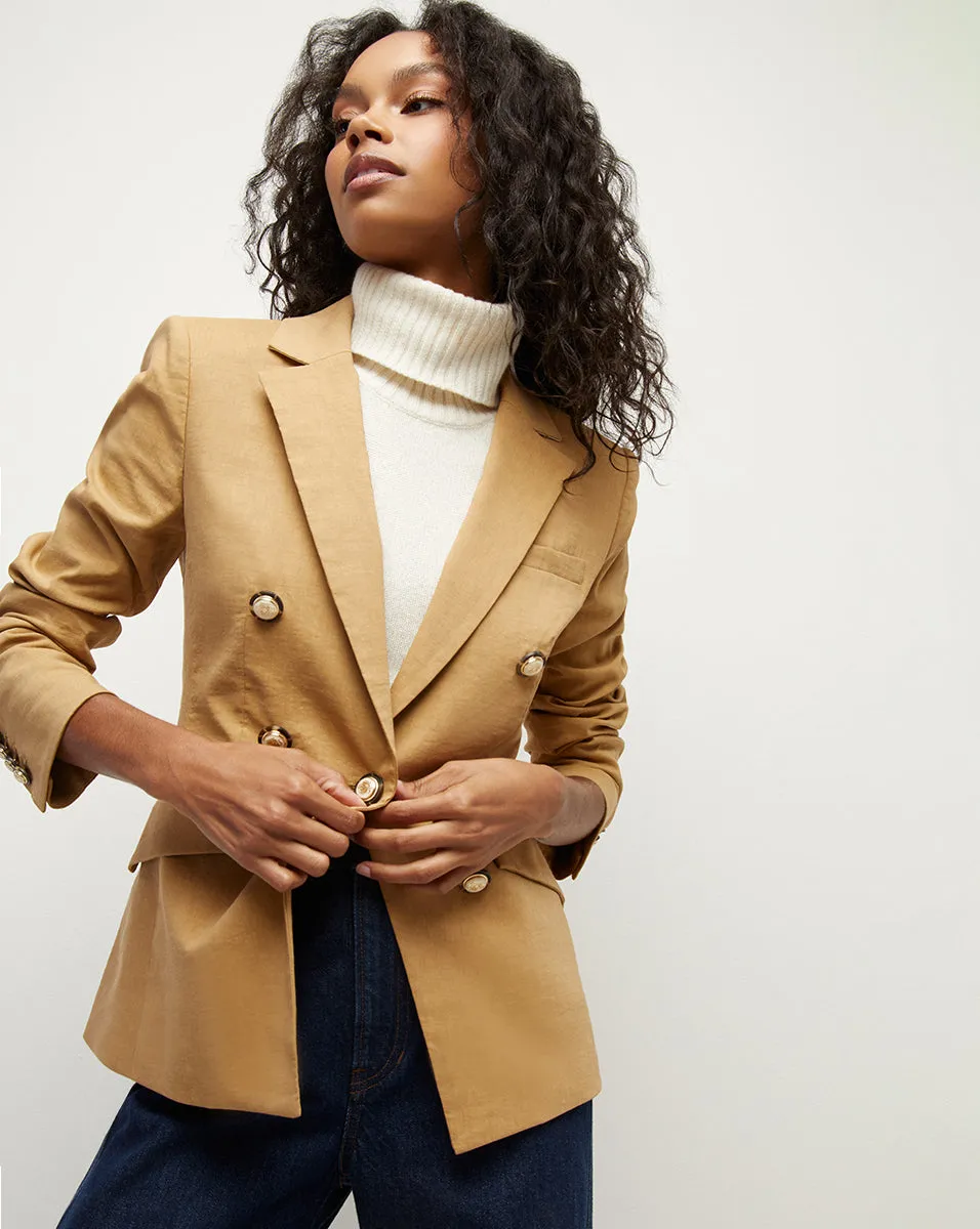 Clifton Stretch-Linen Dickey Jacket sold by Veronica Beard