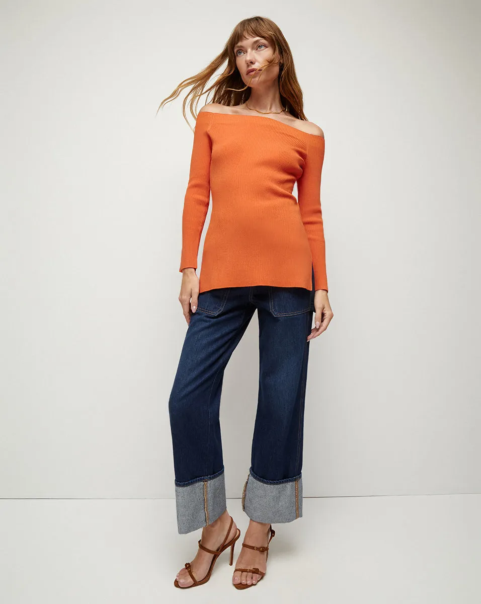 Derick Ribbed Off-Shoulder Pullover sold by Veronica Beard product image thumbnail 3