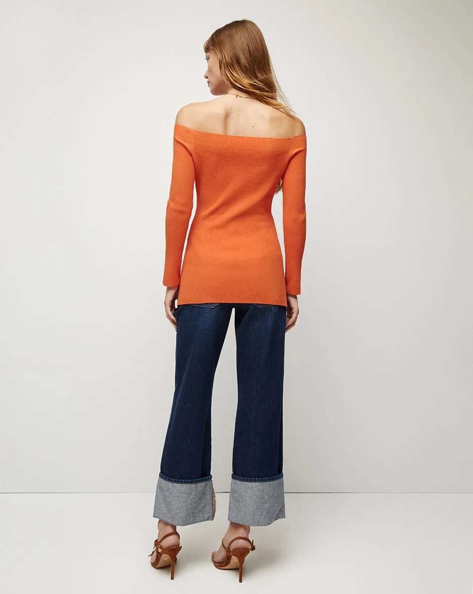 Derick Ribbed Off-Shoulder Pullover sold by Veronica Beard product image thumbnail 4