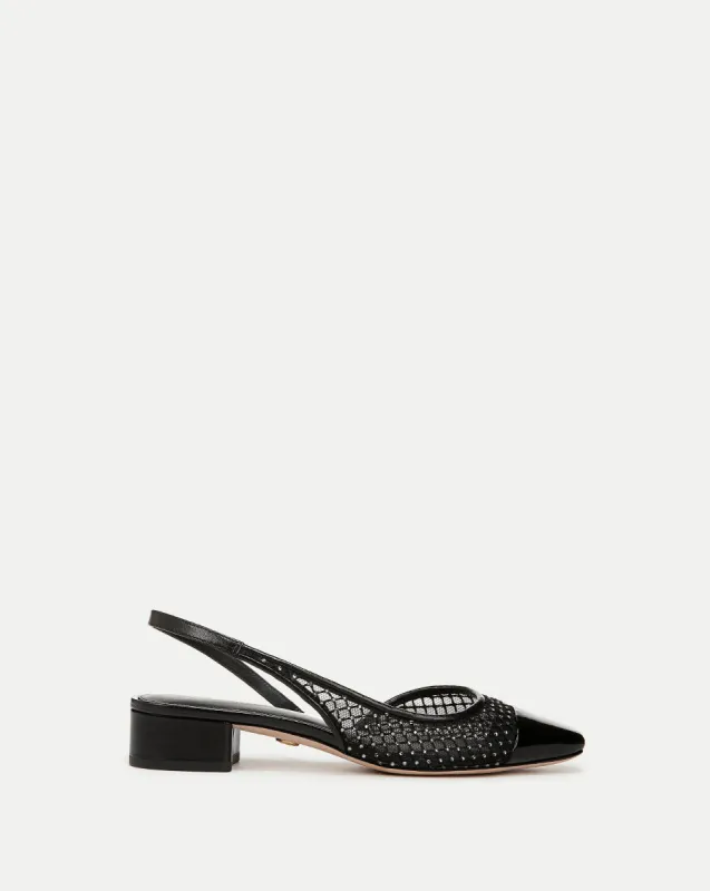 Cecile Rhinestone Mesh Cap-Toe Slingback sold by Veronica Beard