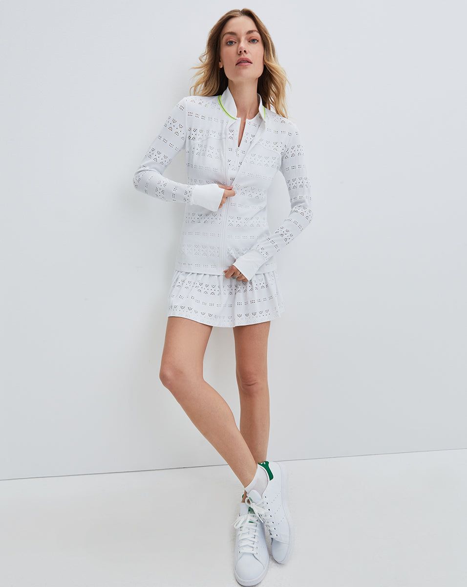 Zip-Front Lace Jacket sold by Veronica Beard