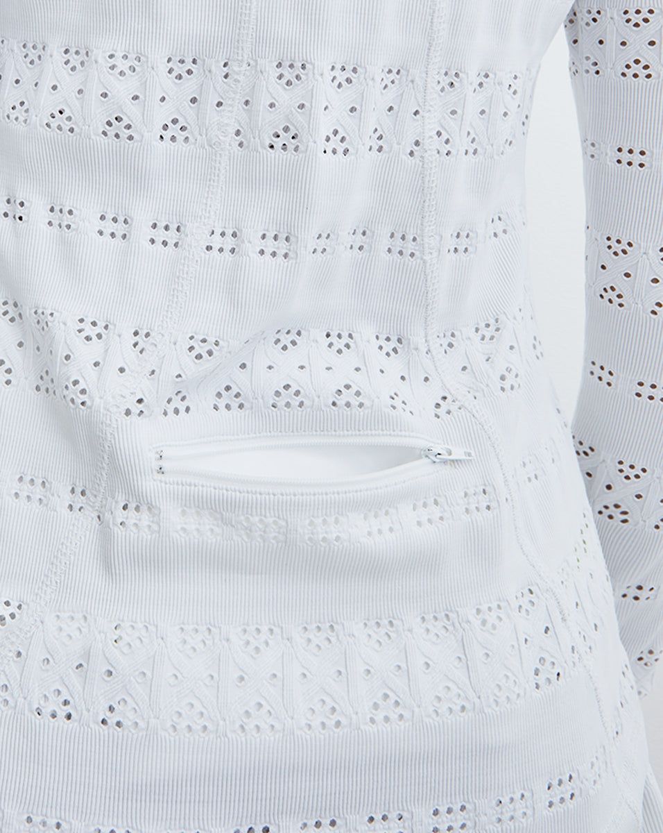 Zip-Front Lace Jacket sold by Veronica Beard product image thumbnail 3