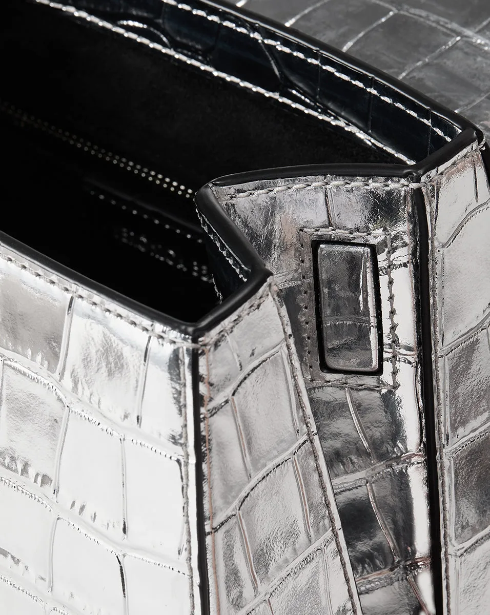 Croc-Embossed Crest Lock Bag sold by Veronica Beard product image thumbnail 5