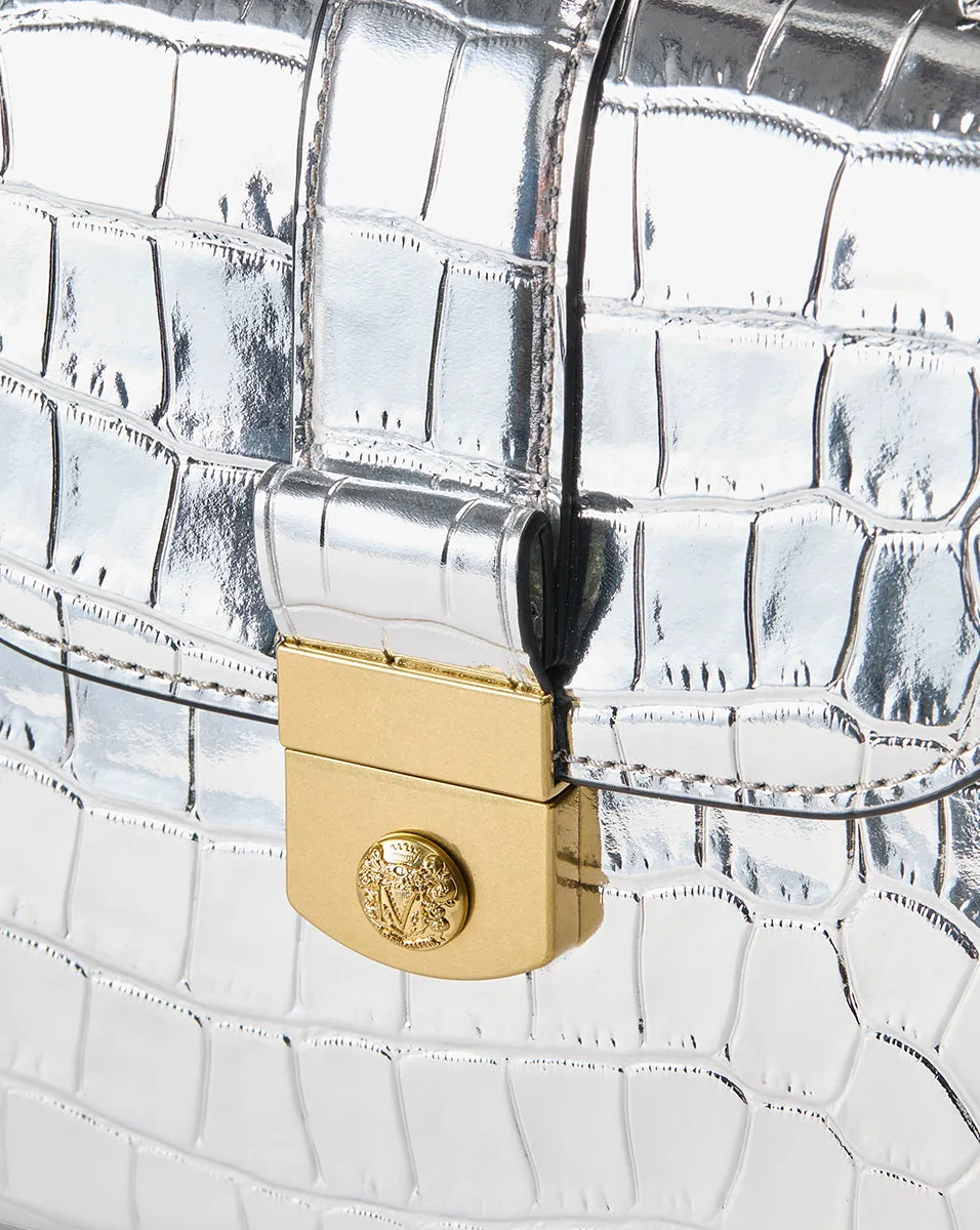Croc-Embossed Crest Lock Bag sold by Veronica Beard product image thumbnail 3