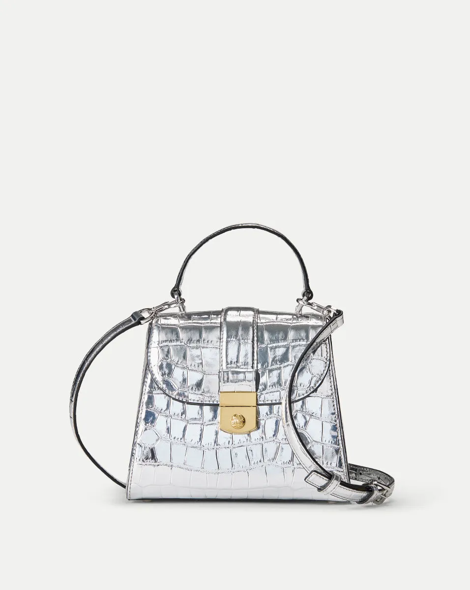 Croc-Embossed Crest Lock Bag sold by Veronica Beard