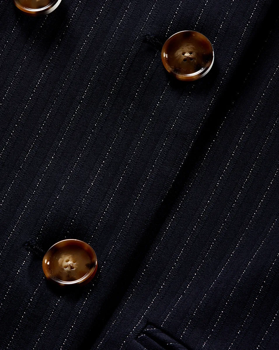 Winslow Pinstriped Collarless Jacket sold by Veronica Beard product image thumbnail 3