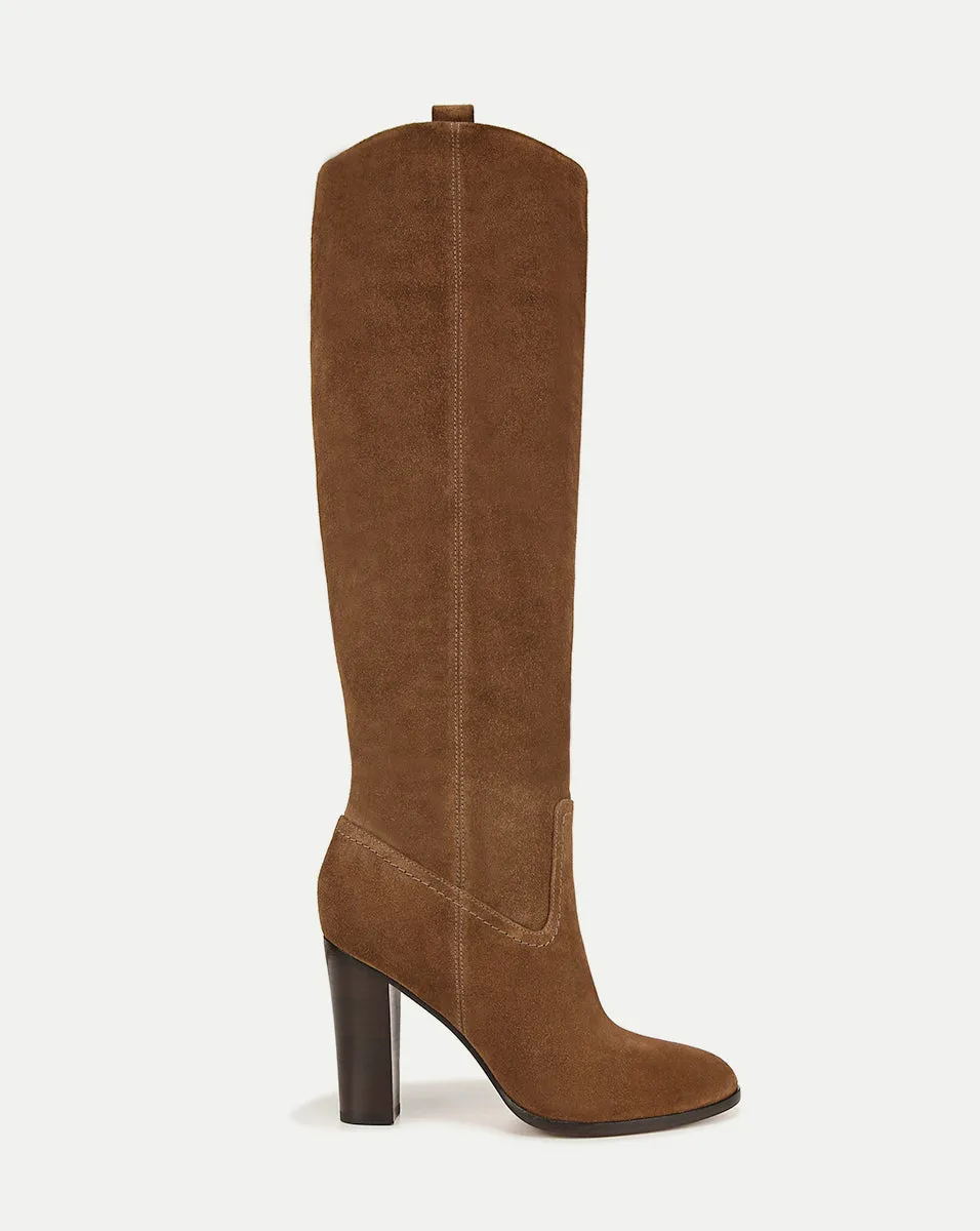 Vesper Suede Knee-High Boot | Wide-Calf sold by Veronica Beard