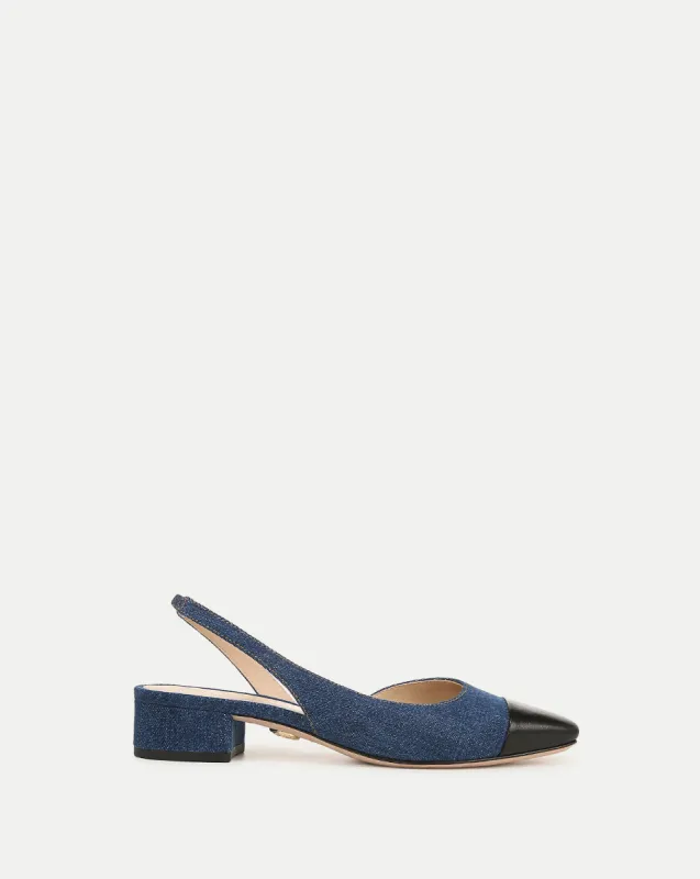 Cecile Denim Cap-Toe Slingback sold by Veronica Beard