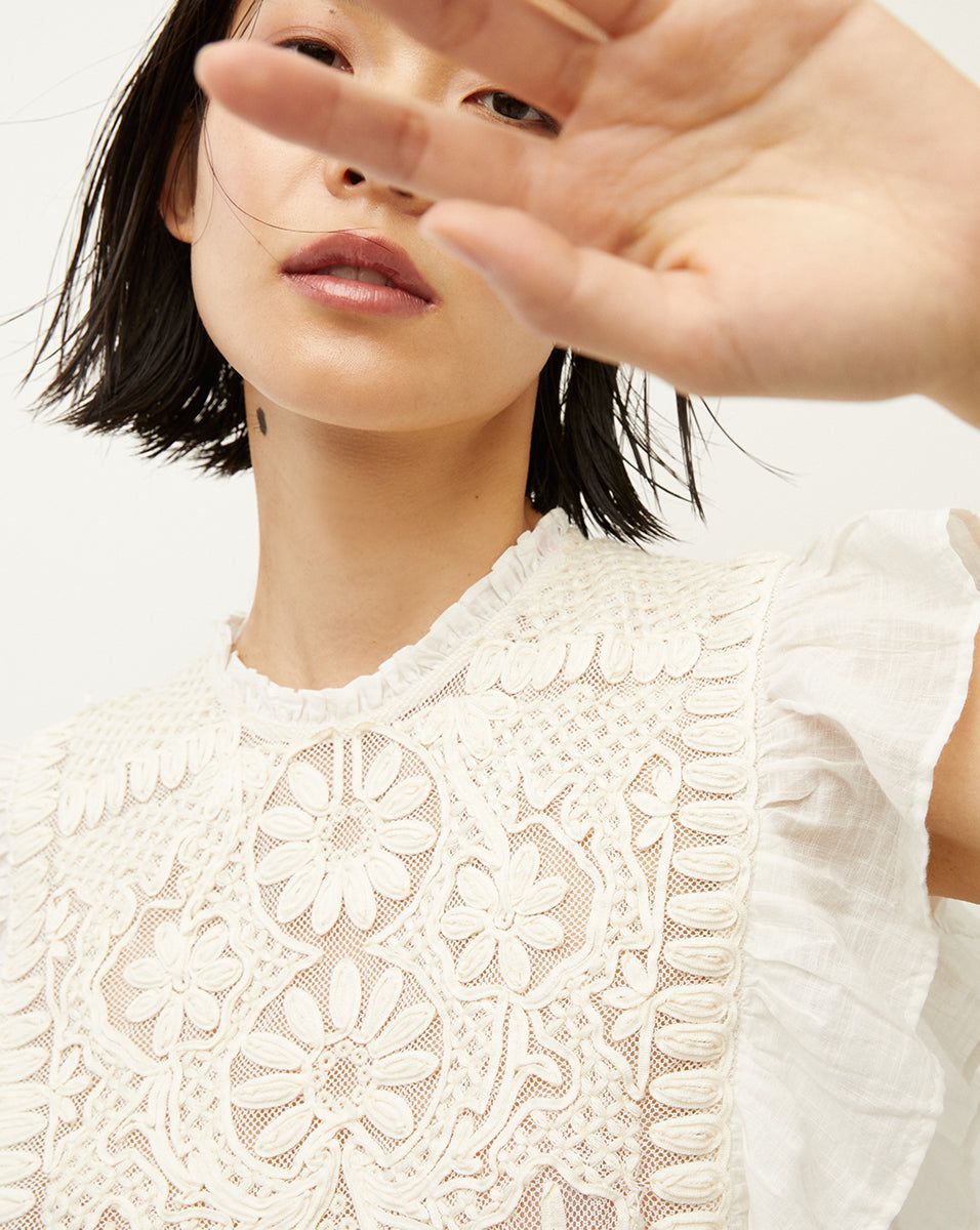 Capriana Embroidered Top sold by Veronica Beard product image thumbnail 3