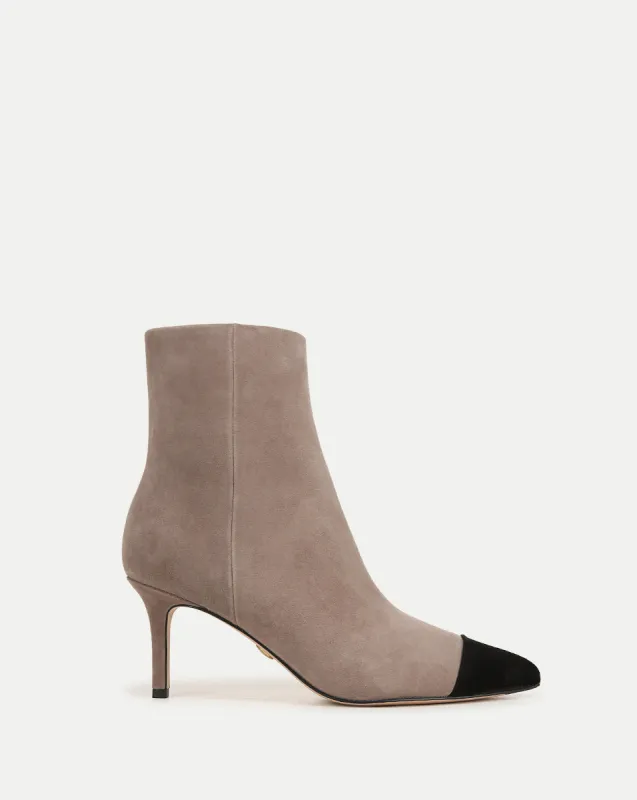 Lisa Cap-Toe Mid-Heel Bootie sold by Veronica Beard