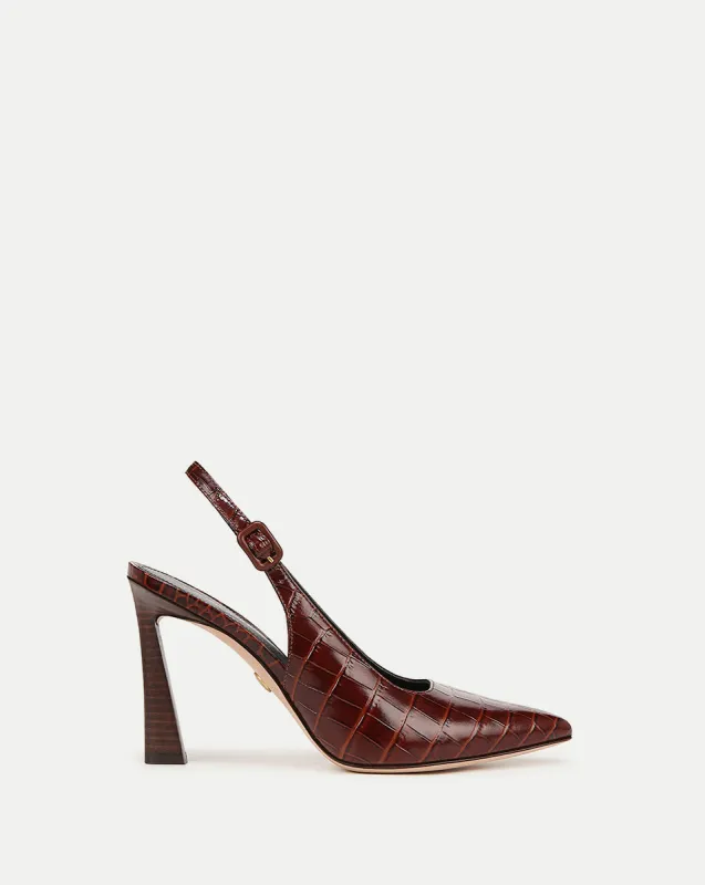 Callie Croc-Embossed Slingback Pump sold by Veronica Beard