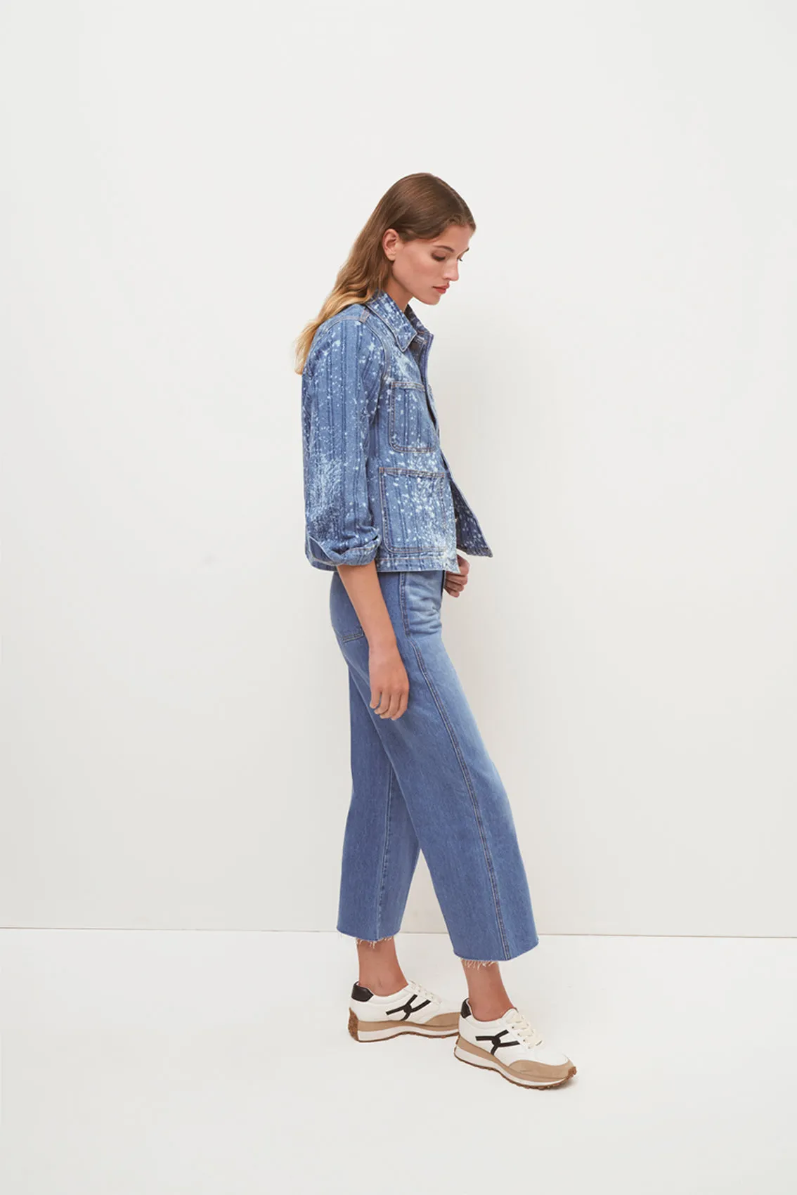 Dahl Acid-Washed Denim Chore Jacket sold by Veronica Beard product image thumbnail 3