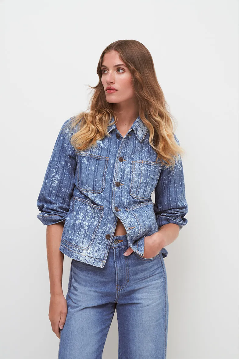 Dahl Acid-Washed Denim Chore Jacket sold by Veronica Beard