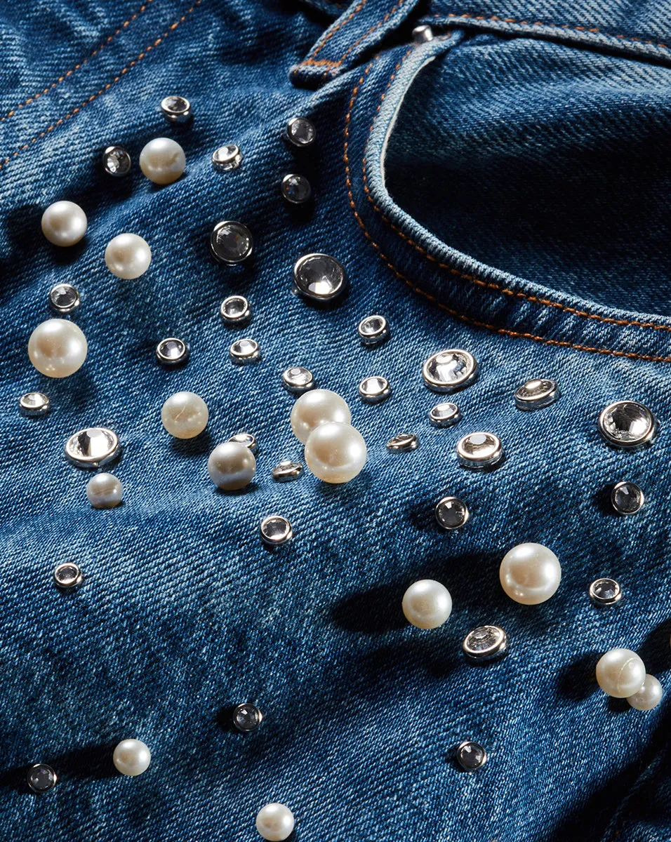 Daniela Embellished Straight-Leg Jean sold by Veronica Beard product image thumbnail 5