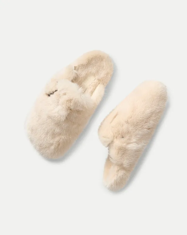 Mink Clog Slippers sold by Veronica Beard
