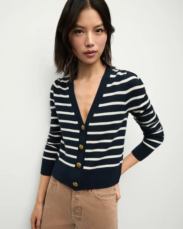 Solene Striped Cashmere Cardigan sold by Veronica Beard