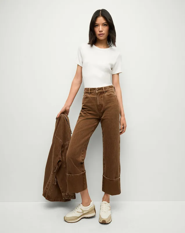 Dylan Twill Straight-Leg Pant sold by Veronica Beard