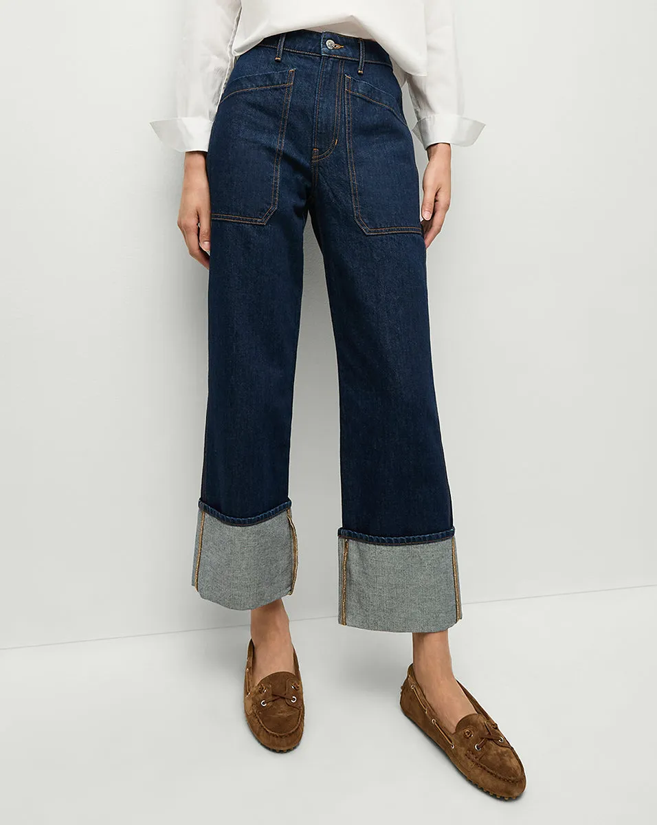 Dylan Cuffed Cargo Straight-Leg Jean sold by Veronica Beard product image thumbnail 2