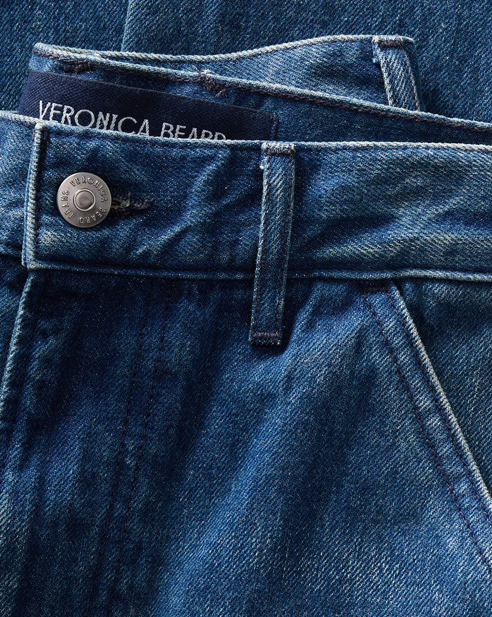 Crosbie Patch-Pocket Slim Wide-Leg Jean sold by Veronica Beard product image thumbnail 4