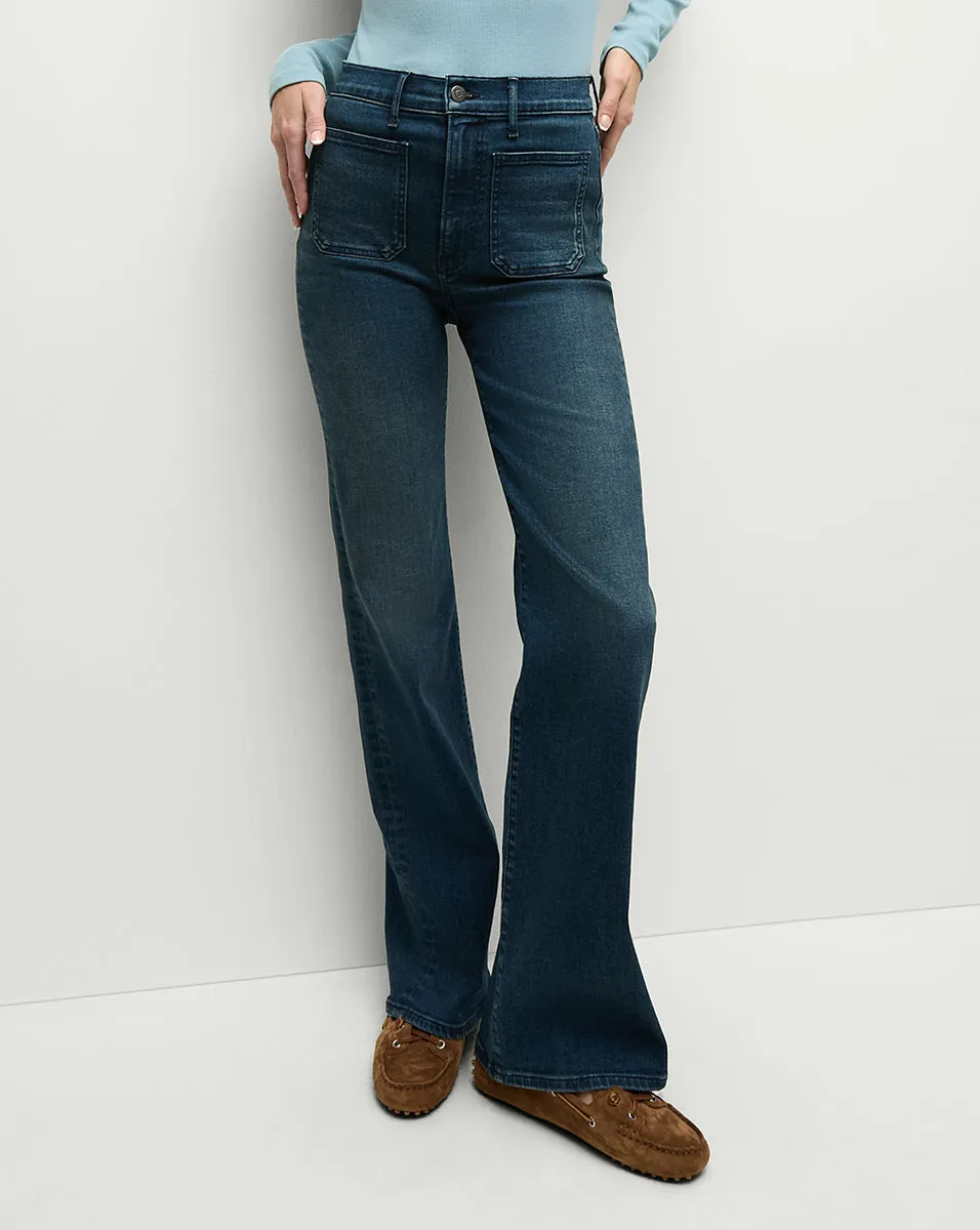 Crosbie Patch-Pocket Slim Wide-Leg Jean sold by Veronica Beard product image thumbnail 2