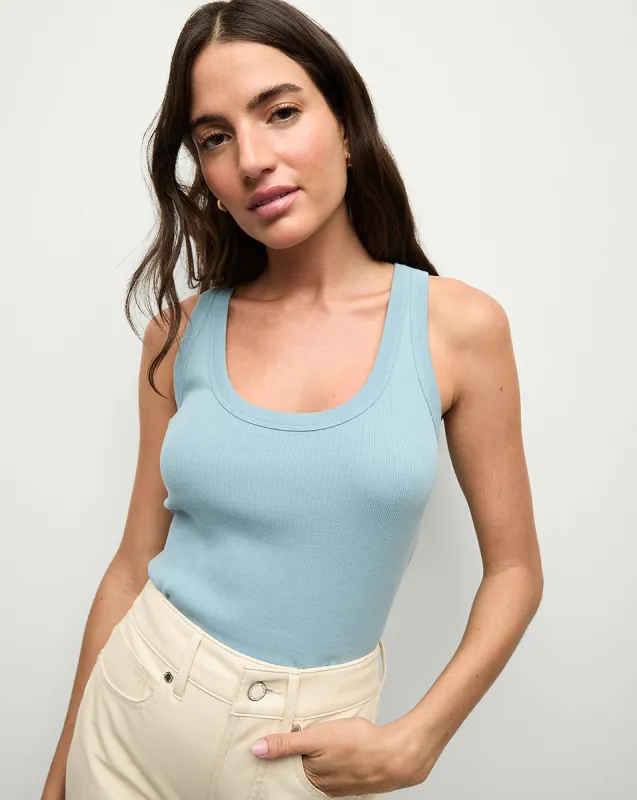 Birke Scoopneck Tank Top sold by Veronica Beard
