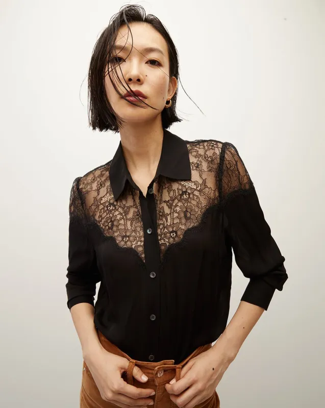 Greer Lace Button-Down Top sold by Veronica Beard
