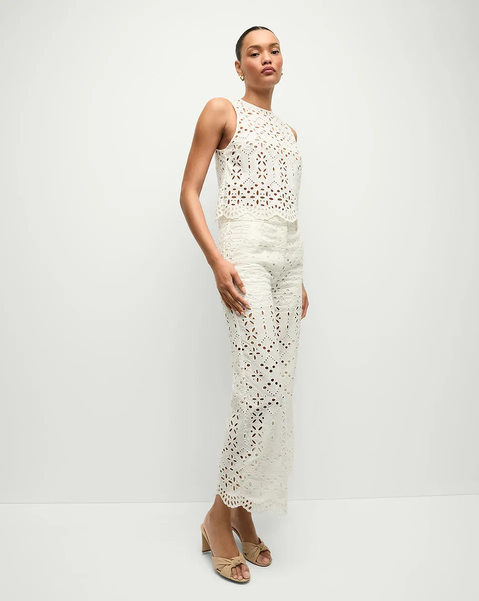 Kemper Cotton Eyelet Pant sold by Veronica Beard product image thumbnail 3