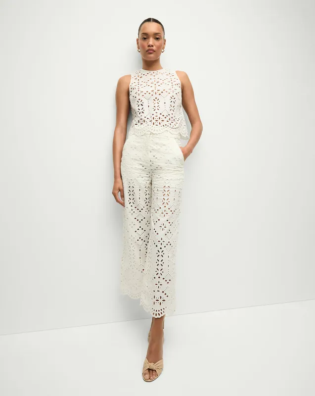 Kemper Cotton Eyelet Pant sold by Veronica Beard