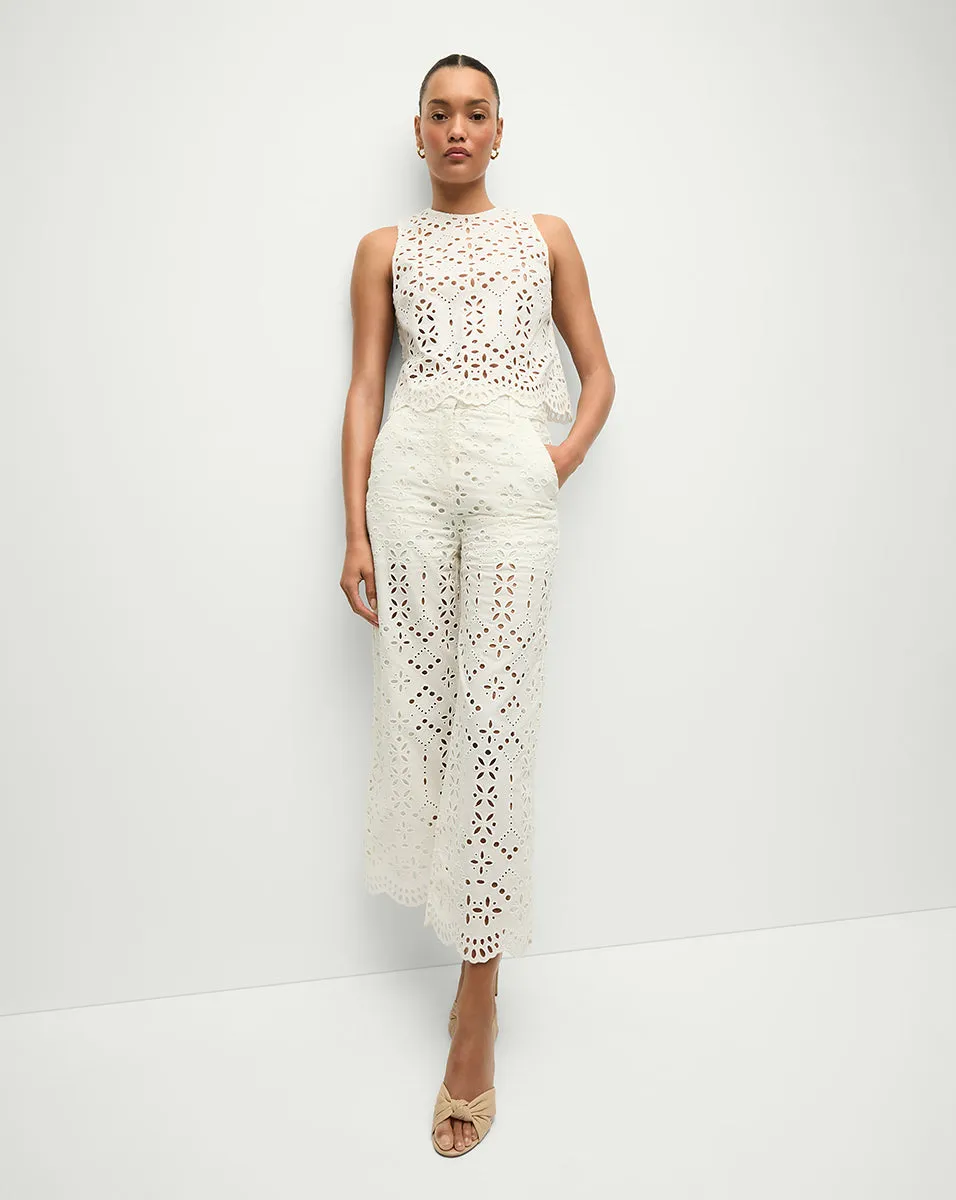 Kemper Cotton Eyelet Pant sold by Veronica Beard