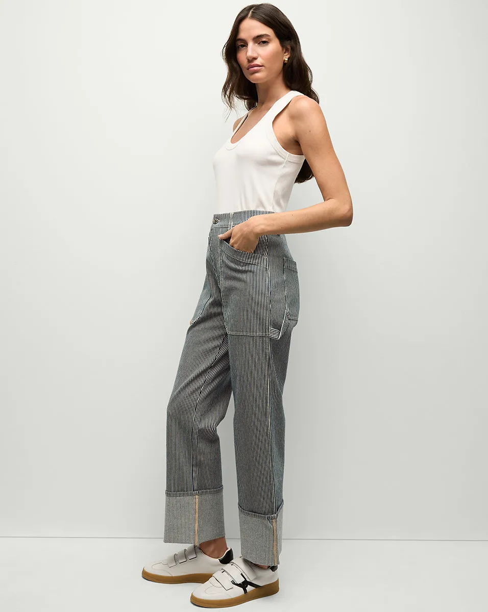 Dylan Striped Cargo Straight-Leg Jean sold by Veronica Beard product image thumbnail 3