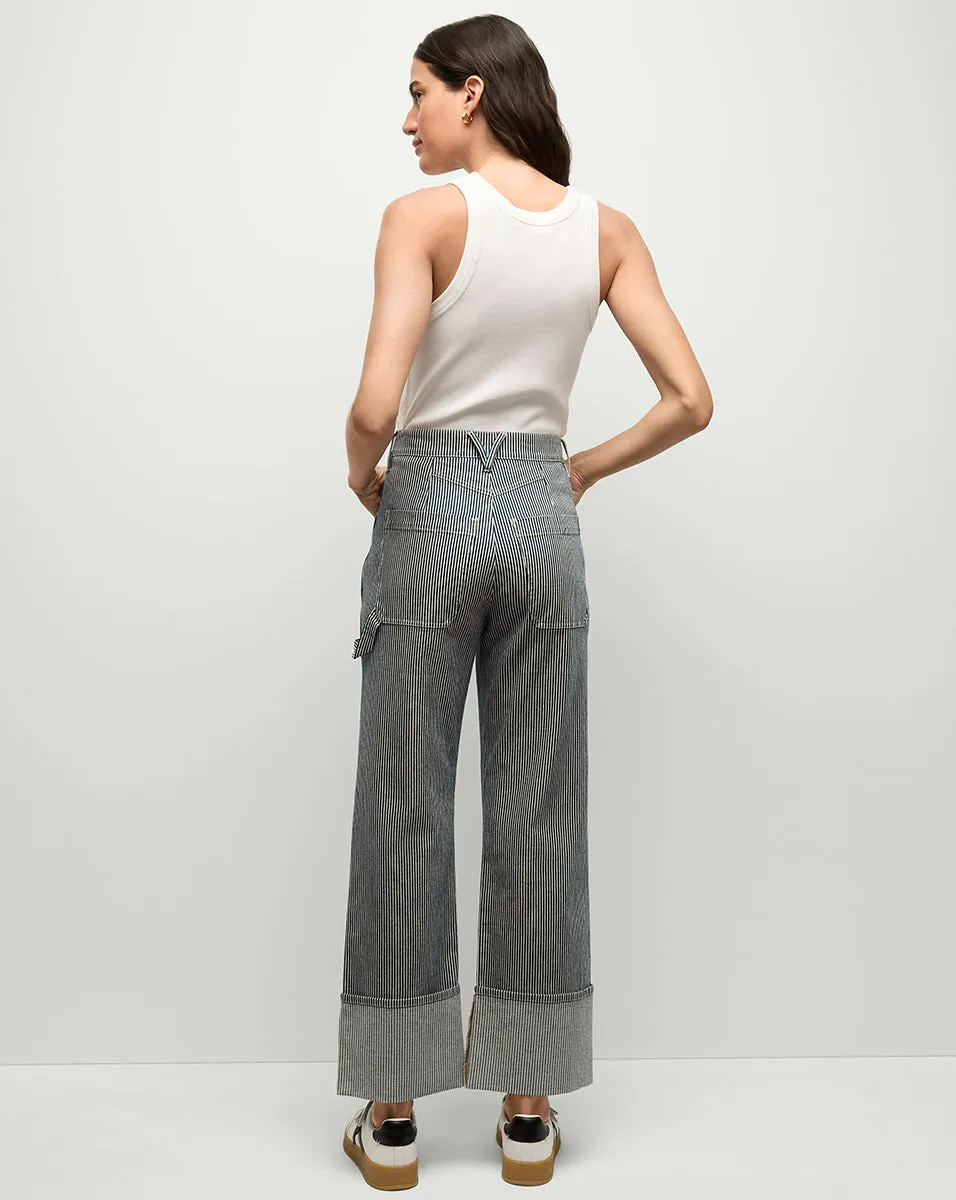 Dylan Striped Cargo Straight-Leg Jean sold by Veronica Beard product image thumbnail 5