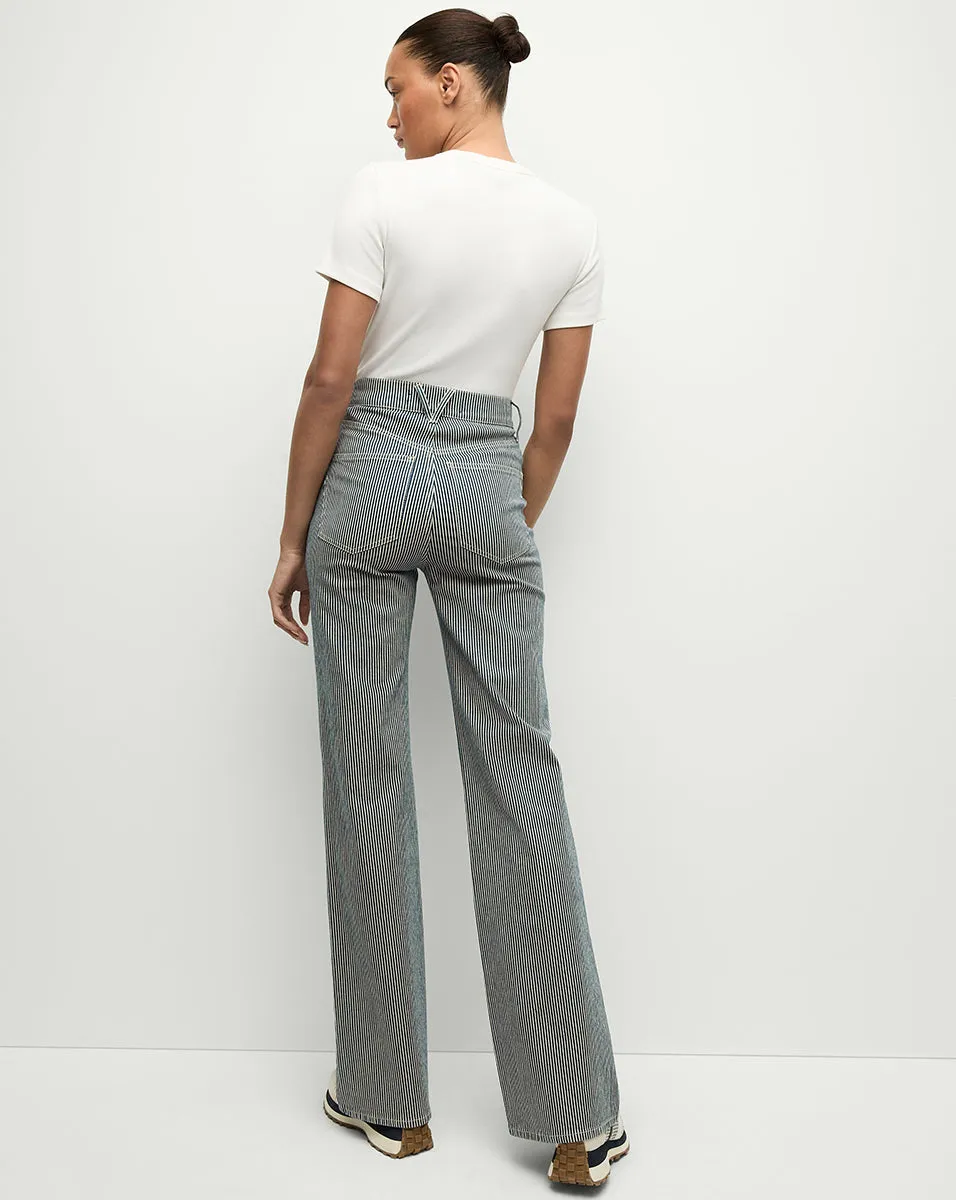 Crosbie Striped Slim Wide-Leg Jean sold by Veronica Beard product image thumbnail 4