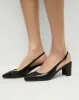 Cecile Leather Cap-Toe Slingback Pump sold by Veronica Beard