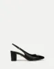 Cecile Leather Cap-Toe Slingback Pump sold by Veronica Beard