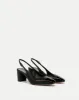 Cecile Leather Cap-Toe Slingback Pump sold by Veronica Beard