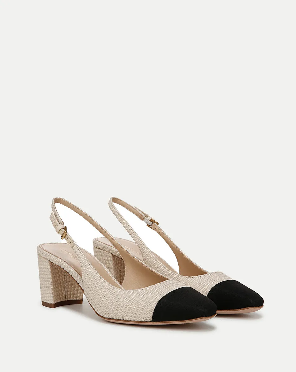Cecile Raffia Cap-Toe Slingback Pump sold by Veronica Beard product image thumbnail 2