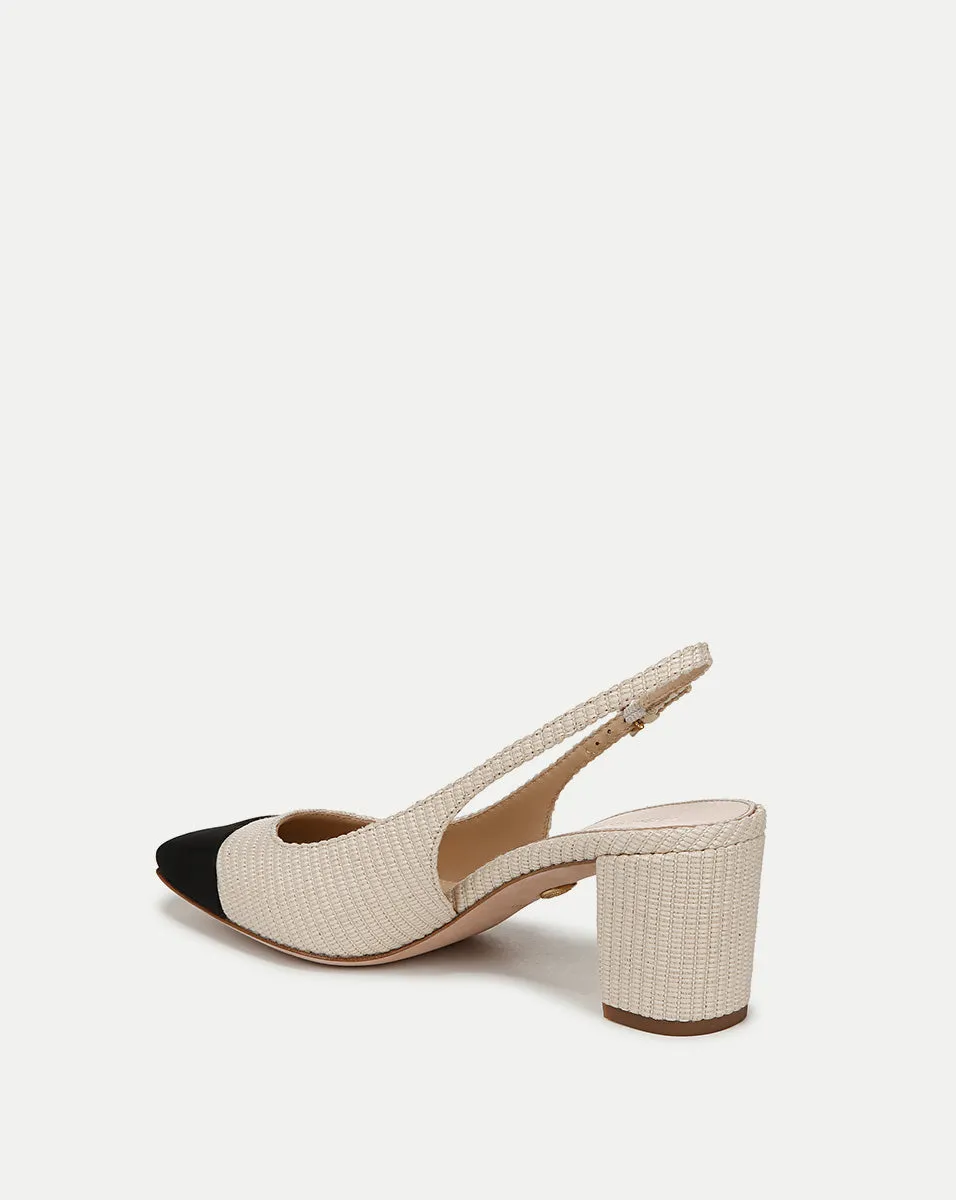 Cecile Raffia Cap-Toe Slingback Pump sold by Veronica Beard product image thumbnail 4
