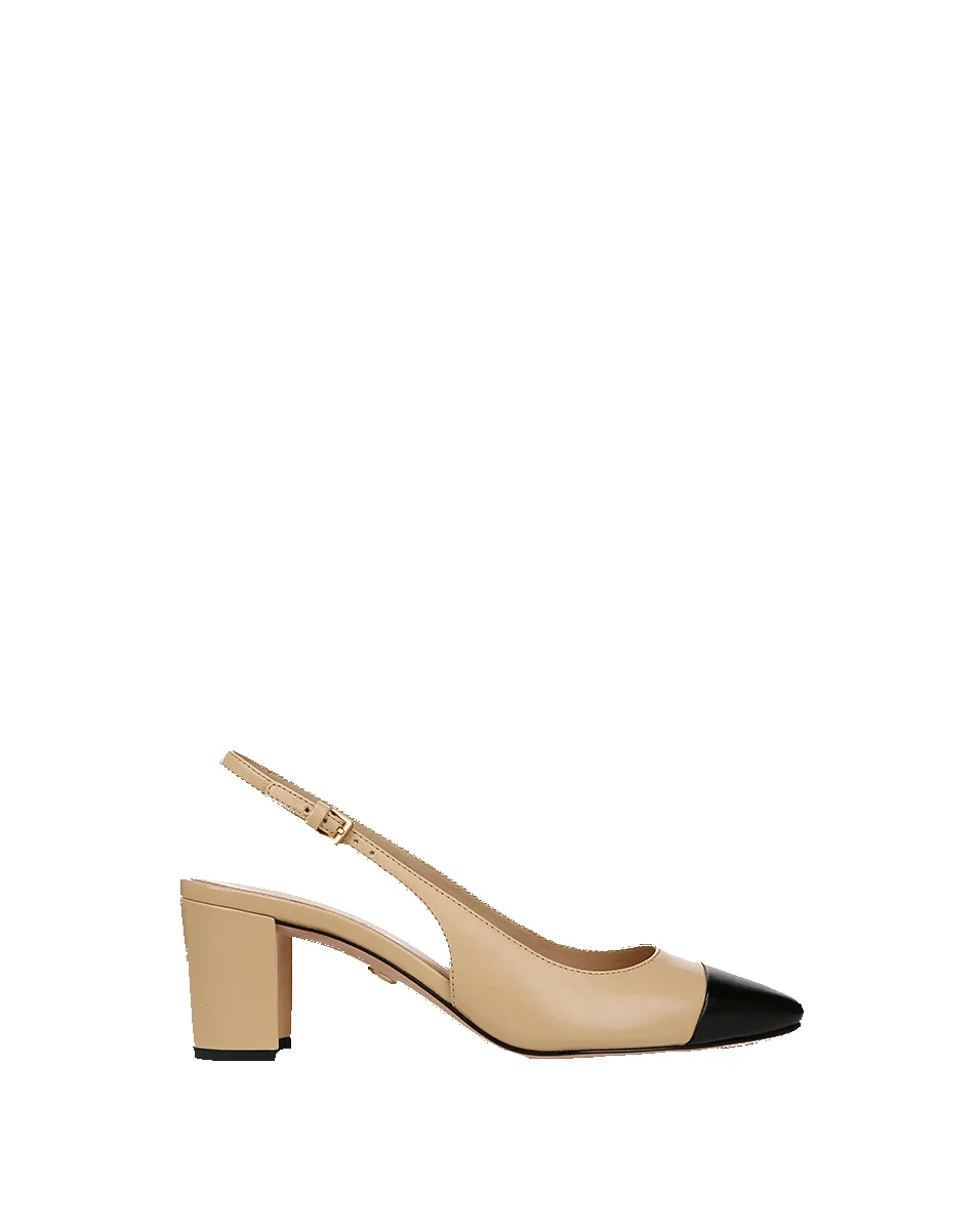 Cecile Leather Cap-Toe Slingback Pump sold by Veronica Beard product image thumbnail 5