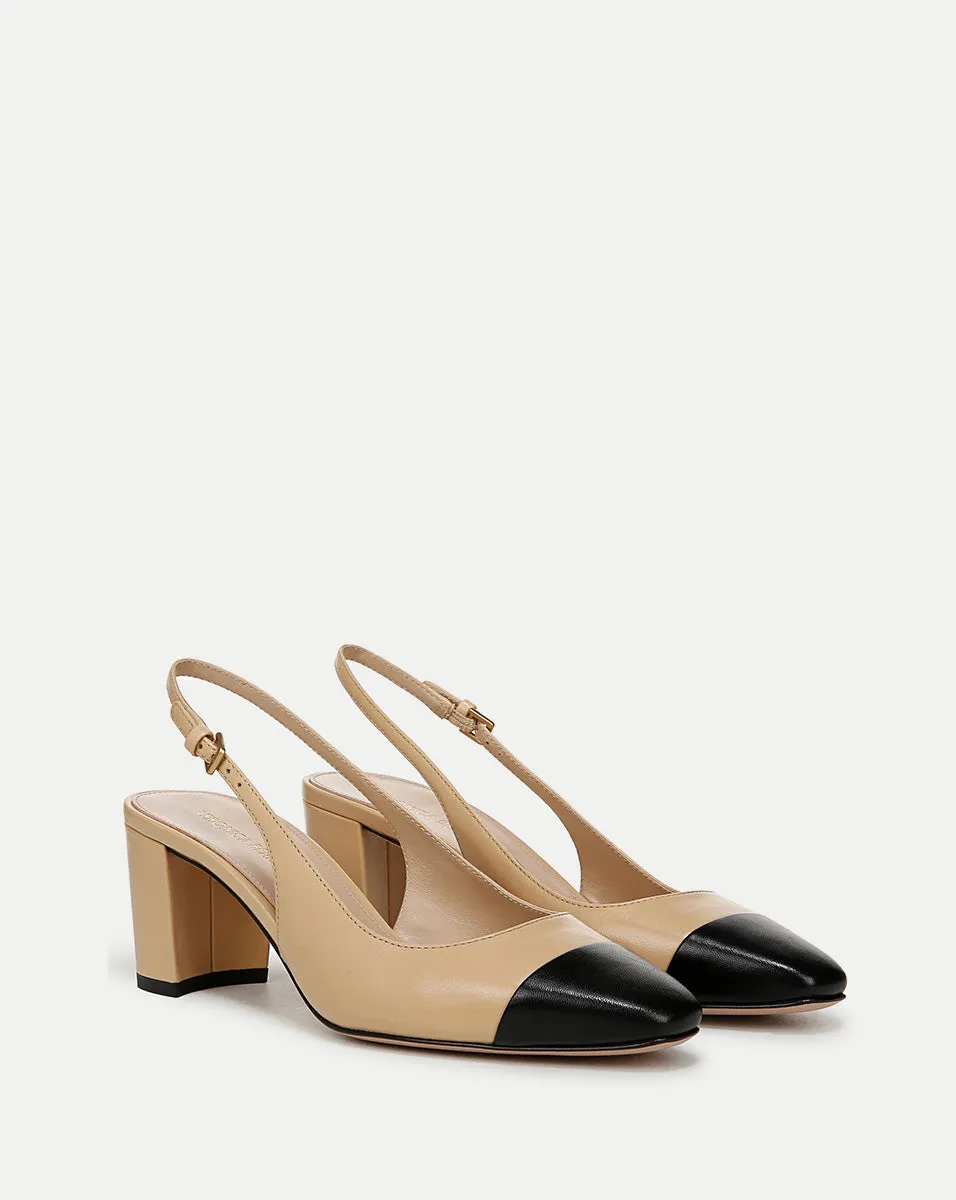 Cecile Leather Cap-Toe Slingback Pump sold by Veronica Beard product image thumbnail 2