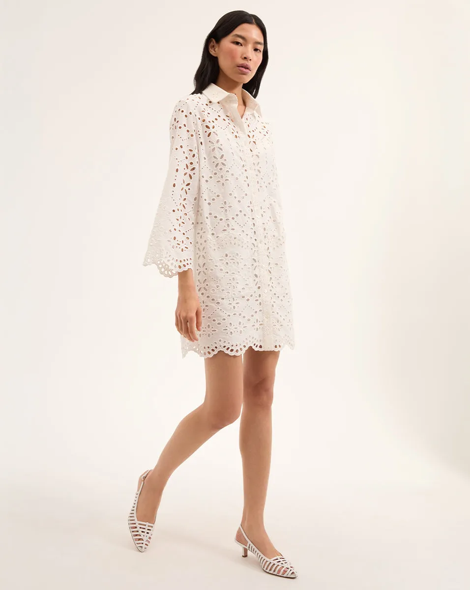 Sumatra Cotton Eyelet Dress sold by Veronica Beard product image thumbnail 3