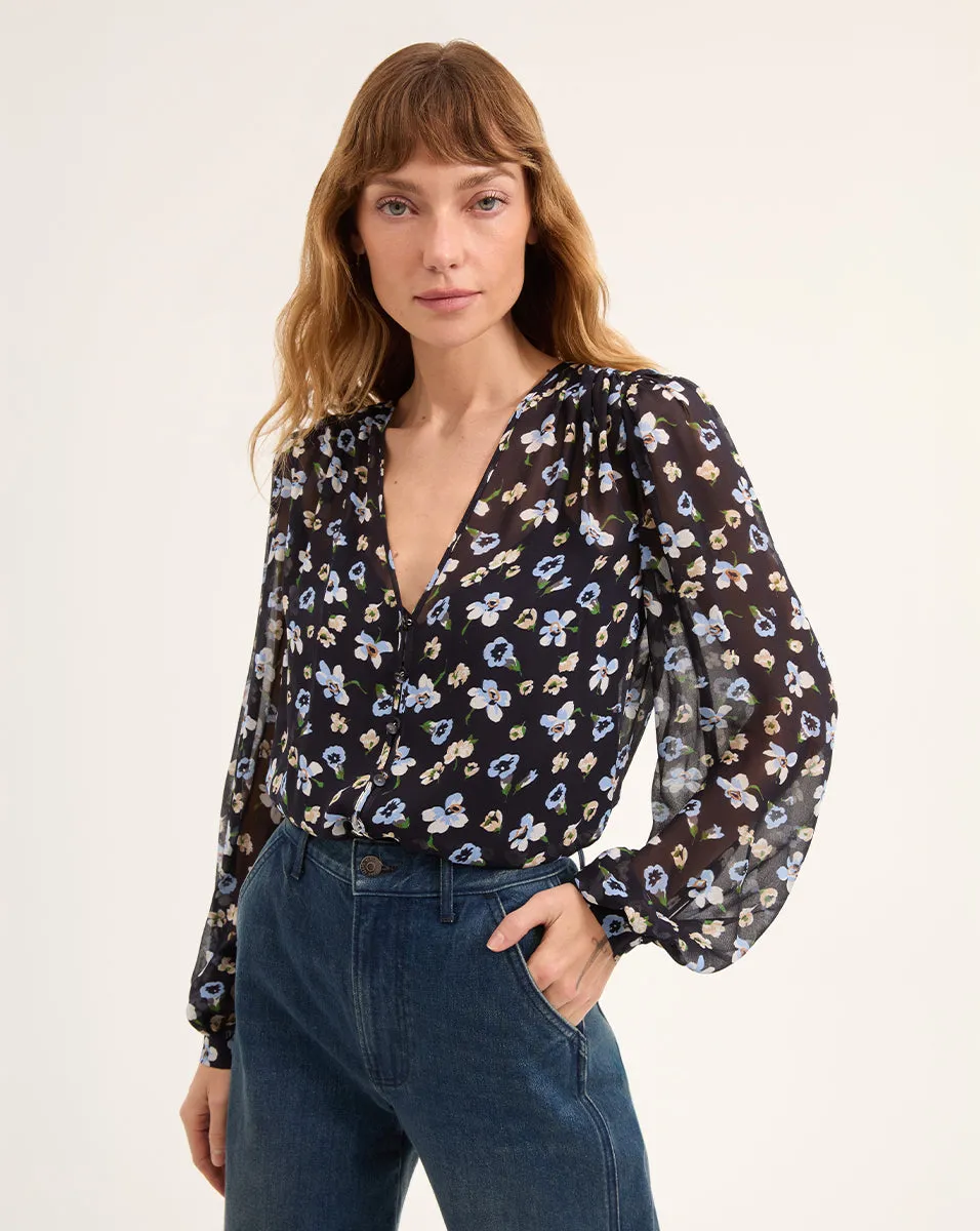 Alec Floral Blouse sold by Veronica Beard