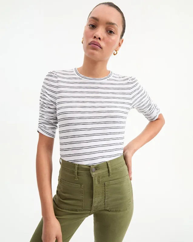 Waldorf Ruched-Sleeve T-Shirt sold by Veronica Beard