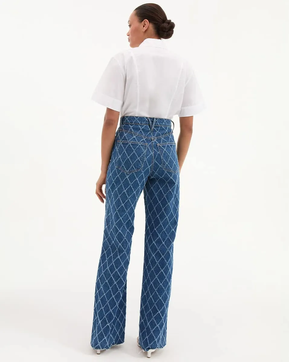 Taylor Diamond Printed Wide-Leg Jean sold by Veronica Beard product image thumbnail 5
