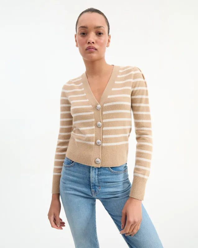 Solene Striped Cashmere Cardigan sold by Veronica Beard