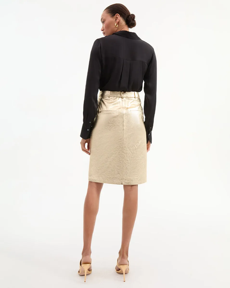 Maxine Leather Midi Skirt sold by Veronica Beard product image thumbnail 5