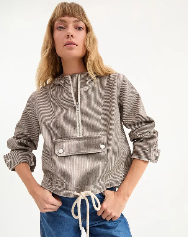 Kaeli Striped Pullover Jacket sold by Veronica Beard