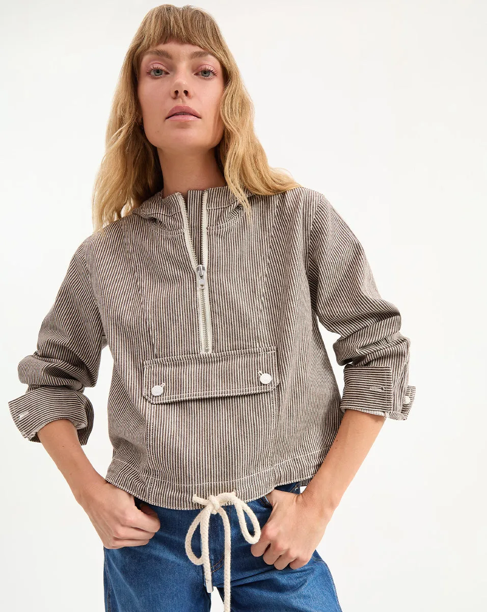 Kaeli Striped Pullover Jacket sold by Veronica Beard