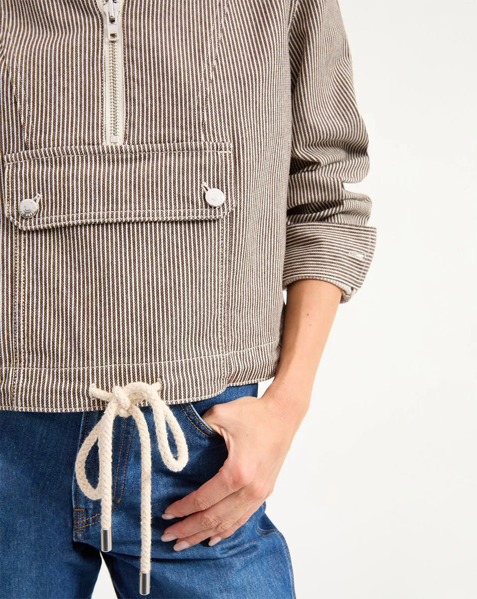 Kaeli Striped Pullover Jacket sold by Veronica Beard product image thumbnail 4