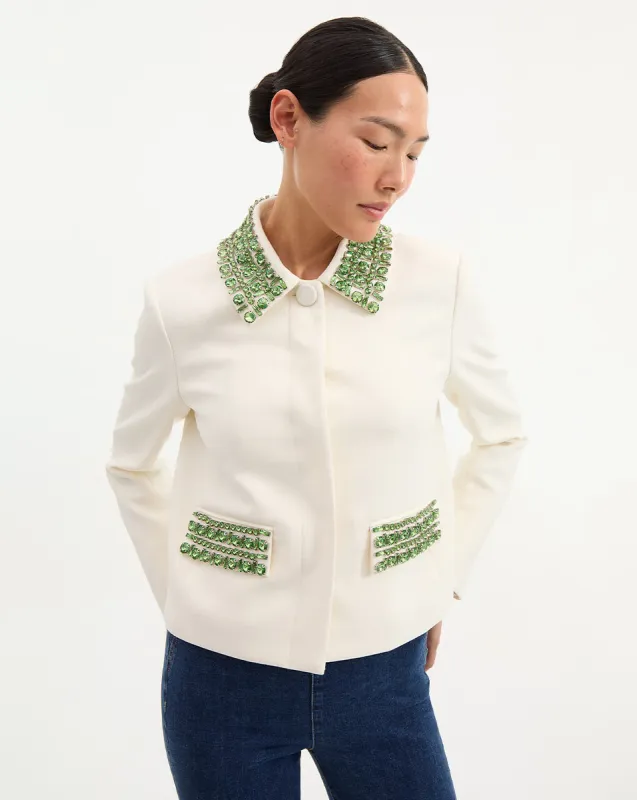 Imogen Embellished Cropped Jacket made by Veronica Beard