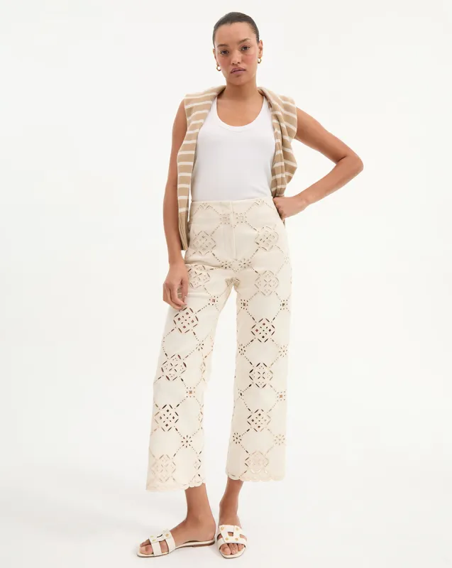 Dova Eyelet Pant sold by Veronica Beard